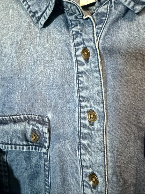 Fossil Blue Denim Shirt Dress size L - Image 11