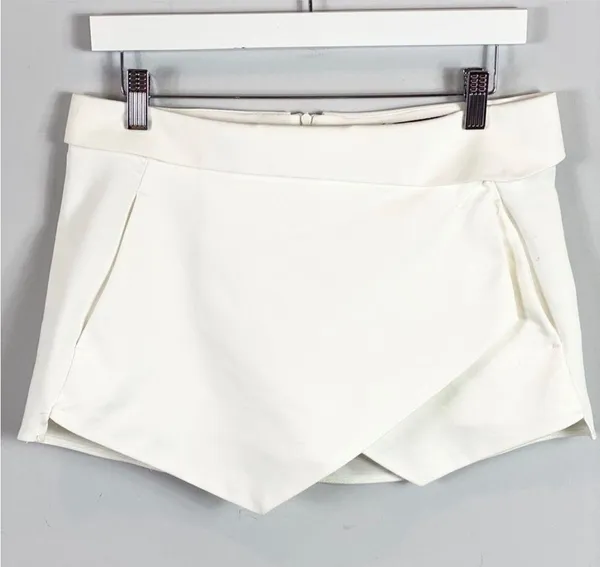 Zara White Envelope Skort Skirt - Image 3