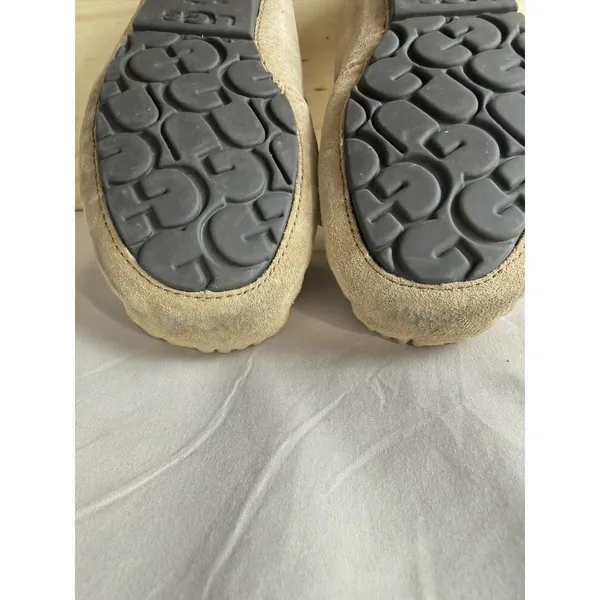 UGG Australia Women's Brown Suede Sheepskin Lined Moccasin Slippers Size 5 - Image 12