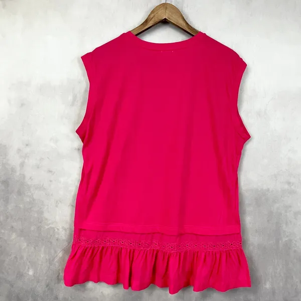 Anthro Tiny Women Sleeveless Top Medium Eyelet Ruffle Coquette‎ Balletcore Y2K - Image 5