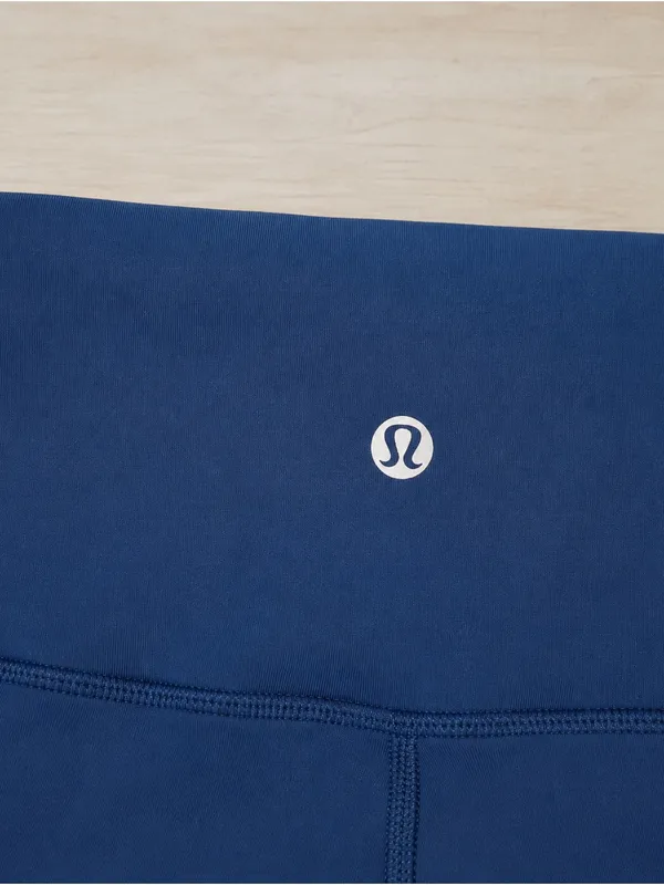 Lululemon Blue High Rise Cropped Leggings Stretchy Supportive Flatlock Yoga Gym - Image 2