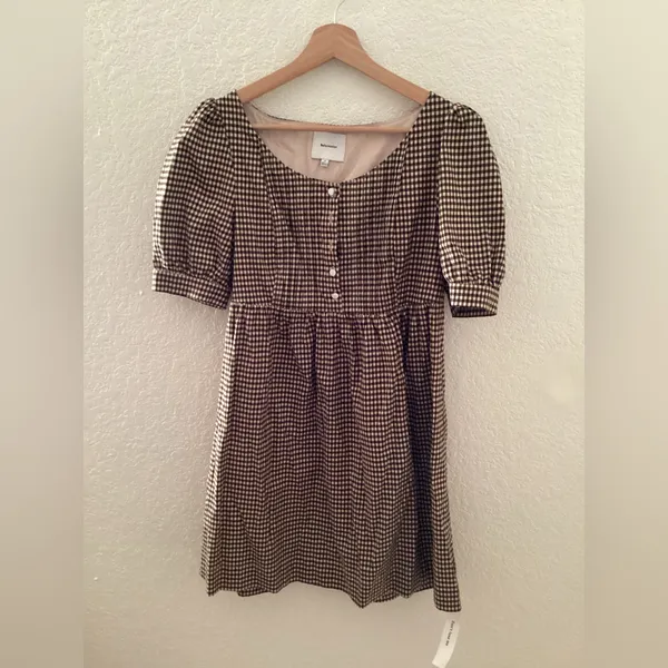 Reformation NWT Cypress Mini Dress Gingham Babydoll - Image 2