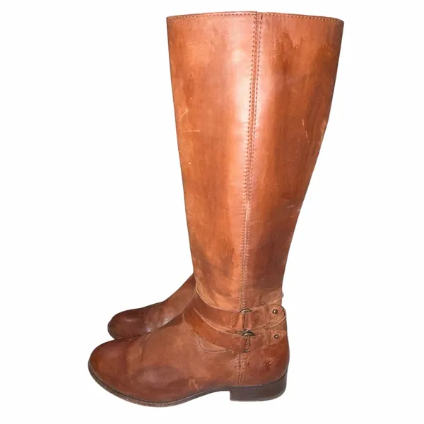 Frye Brown Leather Melissa Belted Tall Boots 7 - Image 2