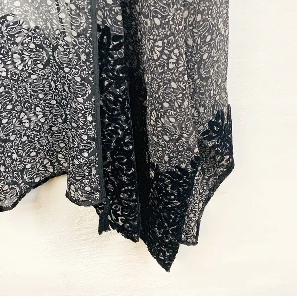 Daniel Rainn DR2 Large Velvet Burnout Sheer‎ Kimono Caftan New With Tags - Image 3