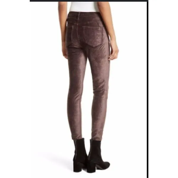 Free People Mulberry Cyndi High Rise Stretch Velvet Pants W28 - Image 3