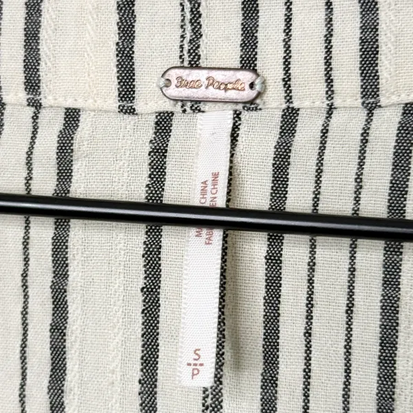 Free People Rhythm Of The Night Striped Tunic Top Ivory Black Women’s Size Small - Image 9