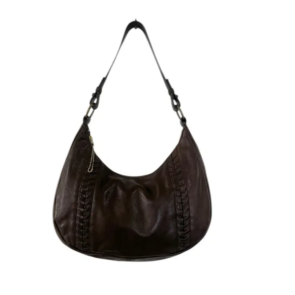 Ralph Lauren brown leather woven Y2K small shoulder bag - Image 2
