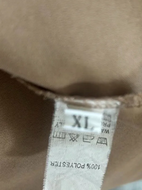 Brown & black blouse with tie front detail, size XL - Image 2