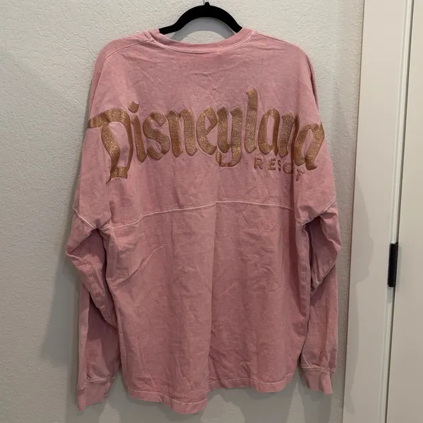 Disney Parks Pink Spirit Jersey Glitter‎ “D” Est. 1955 Long Sleeve Oversized Top - Image 5