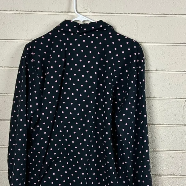 Victoria's Secret black and pink polka dot button-down pajama top size XL - Image 6
