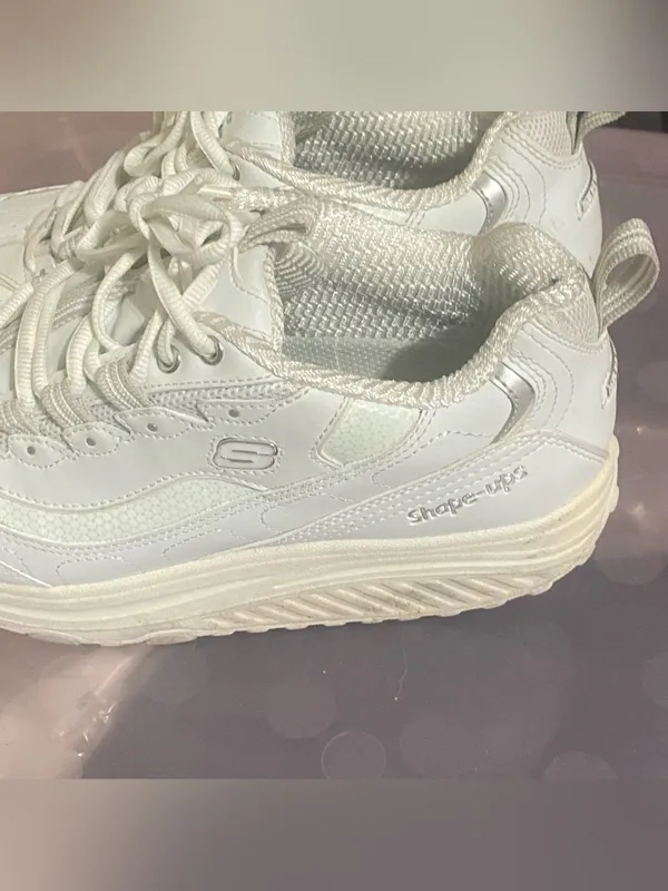 Skechers White Women's Platform Shape-Ups Sneakers size 8 casual sporty gym - Image 5