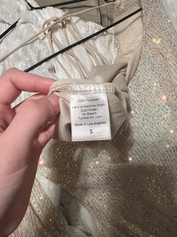 Lucy in the Sky shantelle sequin dress in champagne - Image 5