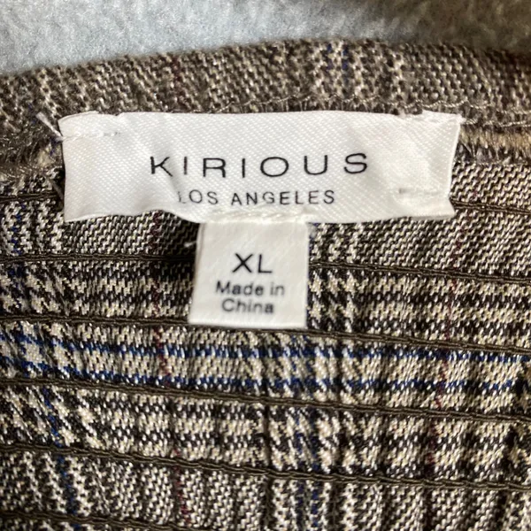Kirious Plaid Mini Dress Women's XL Brown Strapless Pleated Smocked Preppy‎ EUC - Image 3