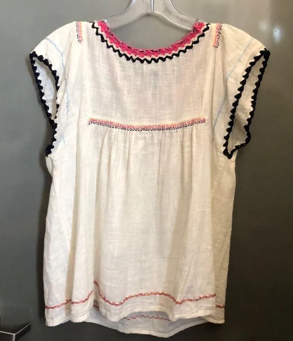 BanJara Embroidered Peasant top S - Image 7