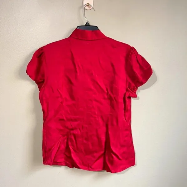 Theory large red short‎ sleeve blouse - Image 4