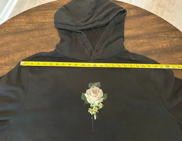 AllSaints Wreath Oth Rose Cross Hoodie Pullover Black XXL - Image 6