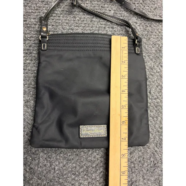 Dooney & Bourke Black Nylon Triple Zip Crossbody Bag Organizer Duck Logo Small - Image 4