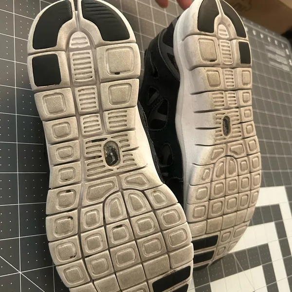 Nike Black and White Free Run Sneakers - Image 3