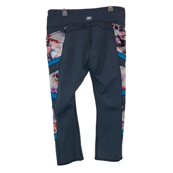 Calia‎ Grayish Blue & Floral Capri Leggings - Image 2