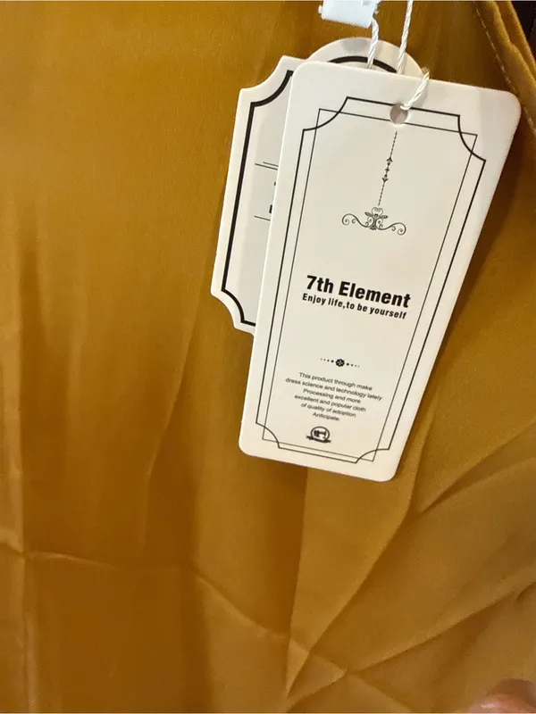 Women’s Satin Nightgown in Golden Mustard Yellow - Image 4