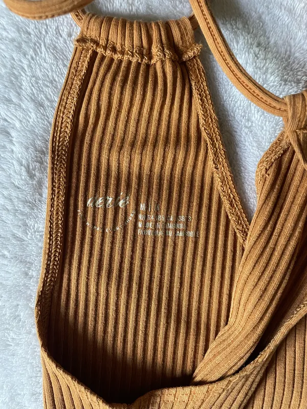 Aerie Tie One Shoulder Cropped Tank Top - Image 3