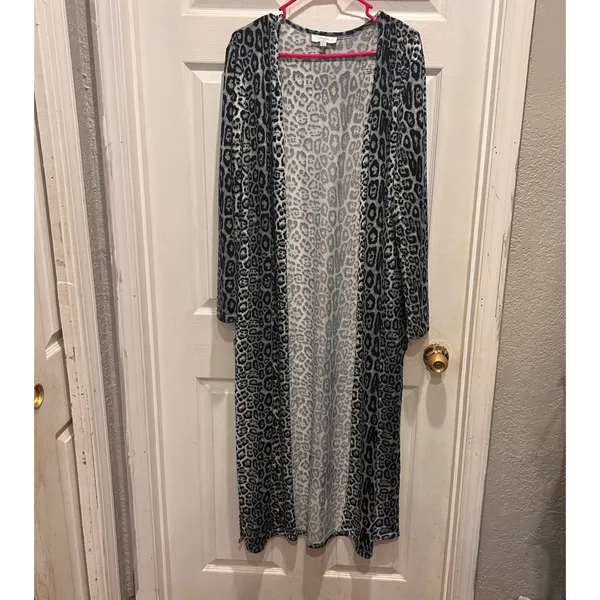 UMGEE USA Womens Animal Print Duster Cardigan Long Sleeve XL Boho‎ Festival - Image 2
