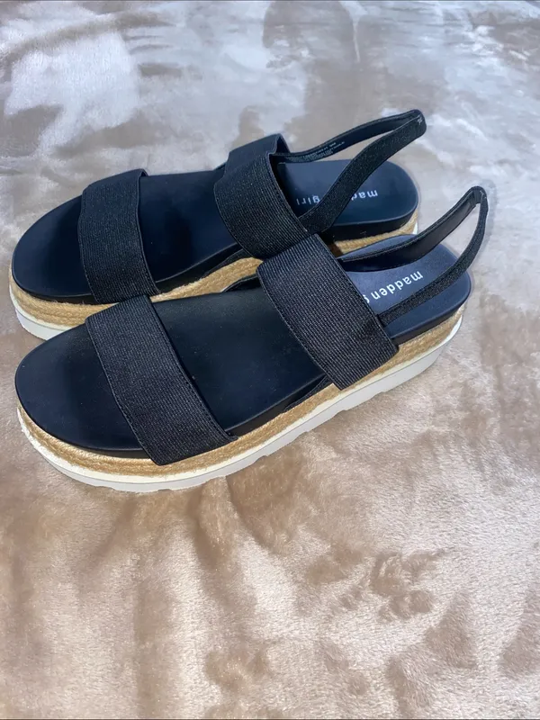 Madden Girl Black Elastic Strap Platform Sandal - Image 3
