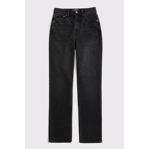 Abercrombie & Fitch Curve Love Women's 27 Black Mid Rise 90s Straight Jeans - Image 5