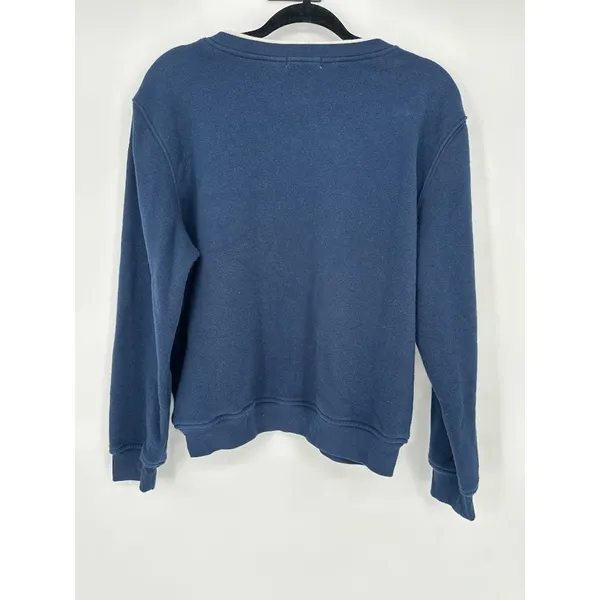 Vtg Hasting & Smith Sweatshirt Womens Petite Large Blue Fall‎ Leaves CAT Granny - Image 3