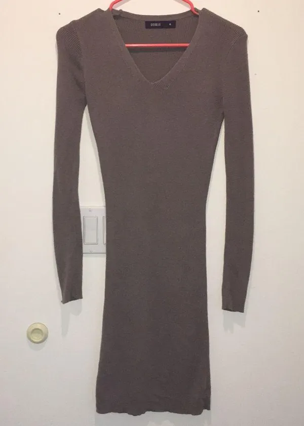Women’s Mauve Sweater Dress Stretchy Soft Size Medium - Image 2