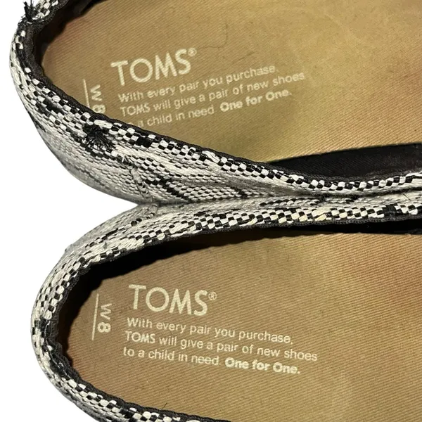 TOMS Black Diamond Jacquard Rubber Sole Womens Classic Slip-On Casual Shoes‎ 8 - Image 8