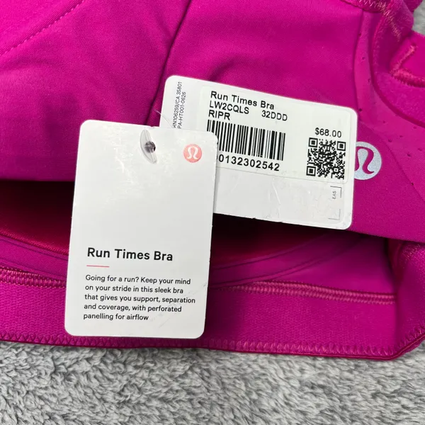 Lululemon Run Times Bra Ripened Raspberry (RIPR) Size 32DDD NWT *Adjustable* - Image 16