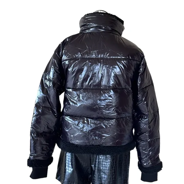 NWT STEVE MADDEN Antonia Jacket In Black Faux Fur Lined - Image 8