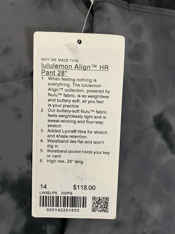 Lululemon Align 28” Pants Pitch Gray Diamond Dye High-Waisted Leggings Size 14 - Image 7