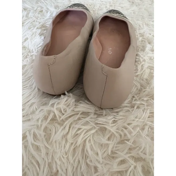Taryn Rose Beige Gold Leather Rose Cap Toe Ballet‎ Flats Women Shoes 6 - Image 7