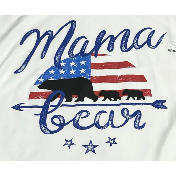 NWT Time and Tru Mama Bear Patriotic Maternity T-Shirt White Medium 4th of July - Image 5