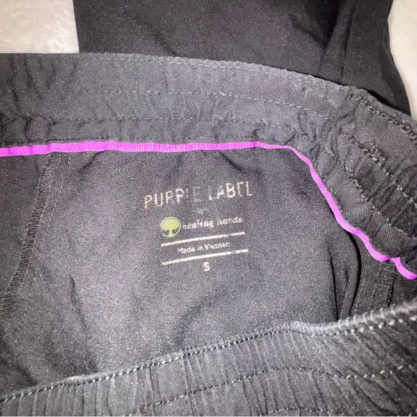 Healing hands purple label Black scrub Pants, size small - Image 4