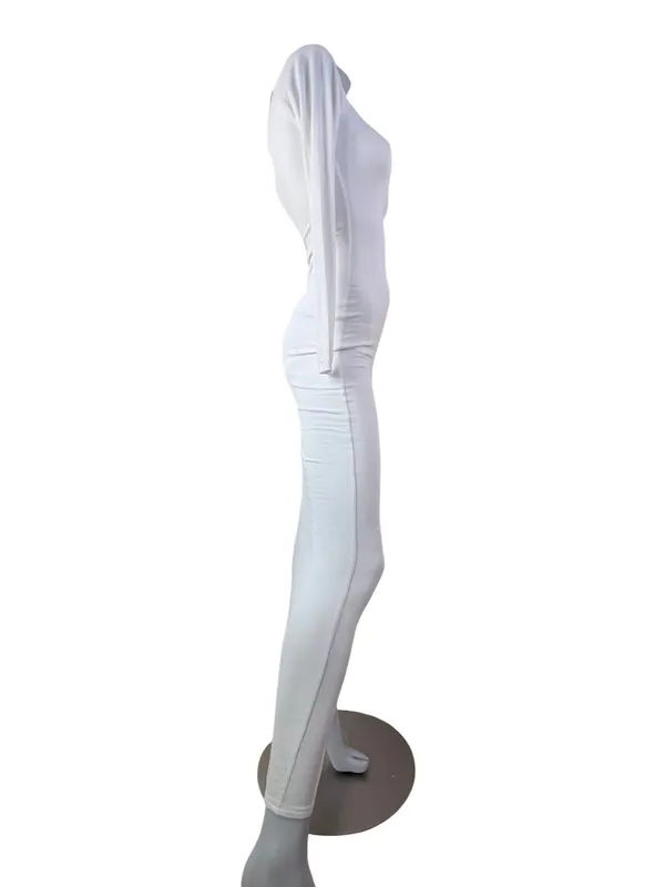 Naked Wardrobe Clean Girl Sculpting White Long Sleeve Bodycon Maxi Dress Med NWT - Image 4