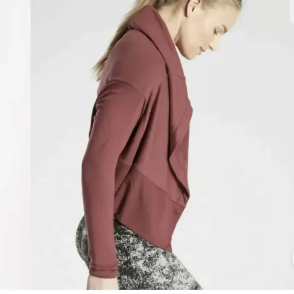 ATHLETA Nirvana Open Cardigan in Maple Red‎ - Image 8