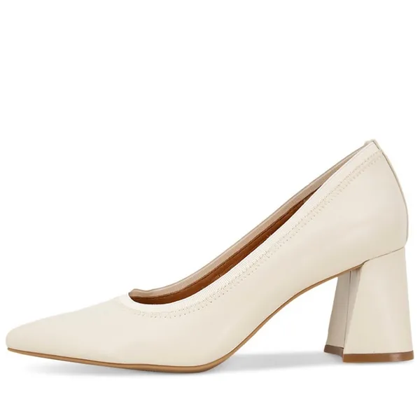 Gentle Souls by Kenneth Cole Dionne Pointed Toe Pumps White Stone Women's 7.5M - Image 2