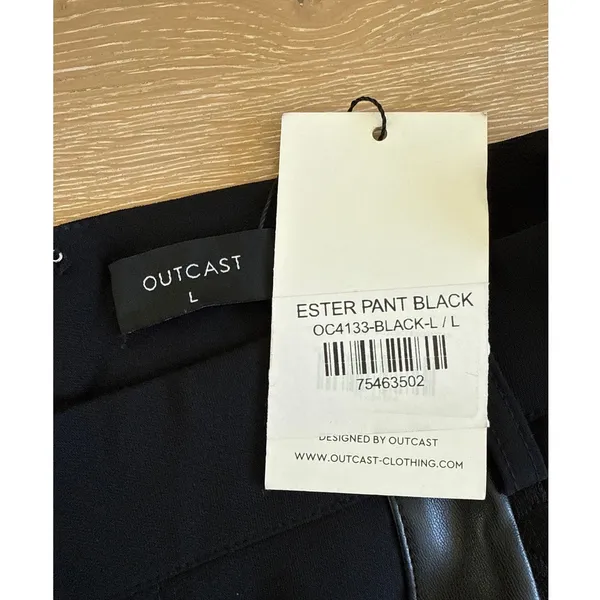Outcast Ester Flare Pants with Silver Buckles Size L in Black - Image 3