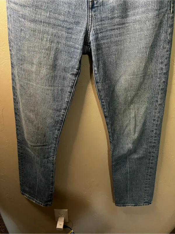 Madewell 90s Straight High Rise Jeans Rondell Wash Crease Edition Denim - Image 4