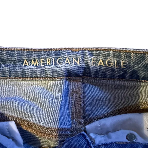 American Eagle Mom Jeans Womens 2 Short Blue‎ Distressed High Rise Ripped Knee - Image 4