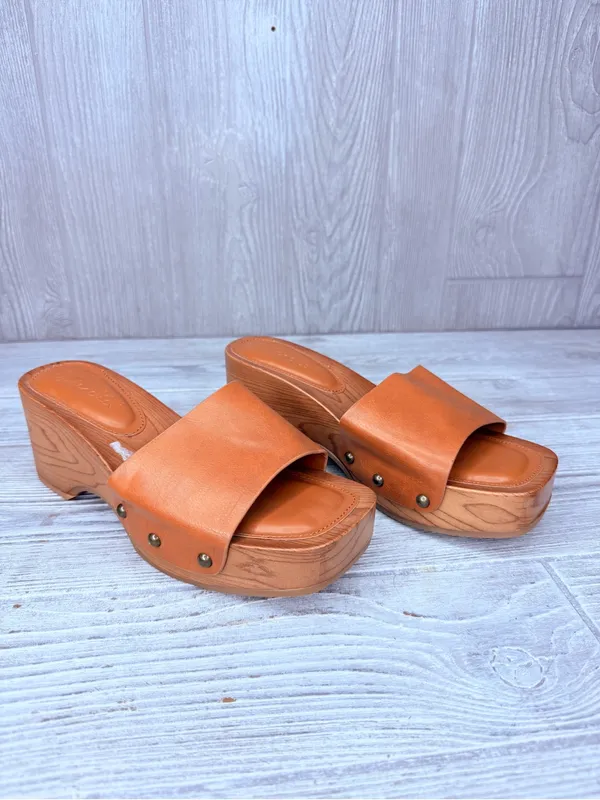 NWOT Splendid open-toe leather platform clog Bree brown sandals shoes size 7.5 - Image 4
