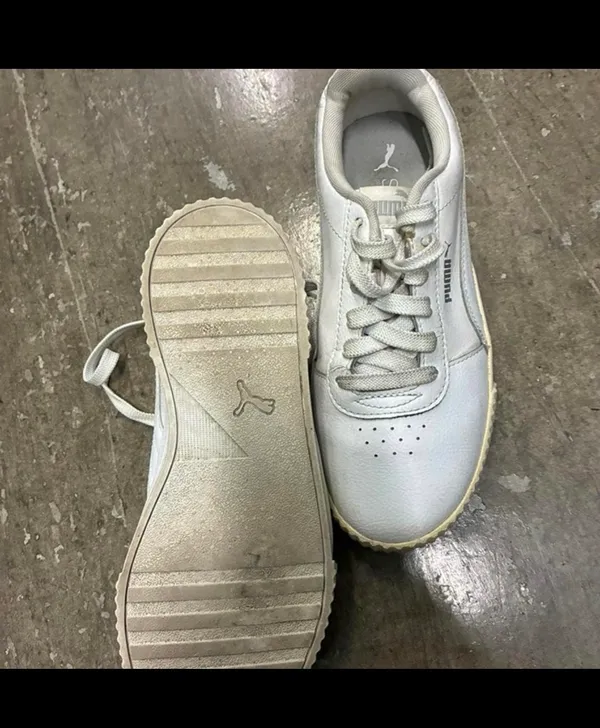 PUMA Women’s Low Top Lace Up Solid White Athletic Casual Sneakers - Image 5