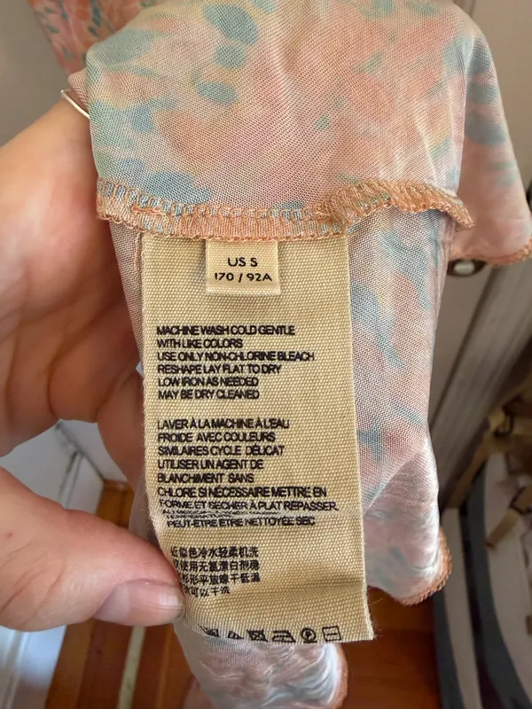 Free People Intimately Nowhere To Be Slip Midi Silky Halter watercolor print semi sheet size small - Image 4