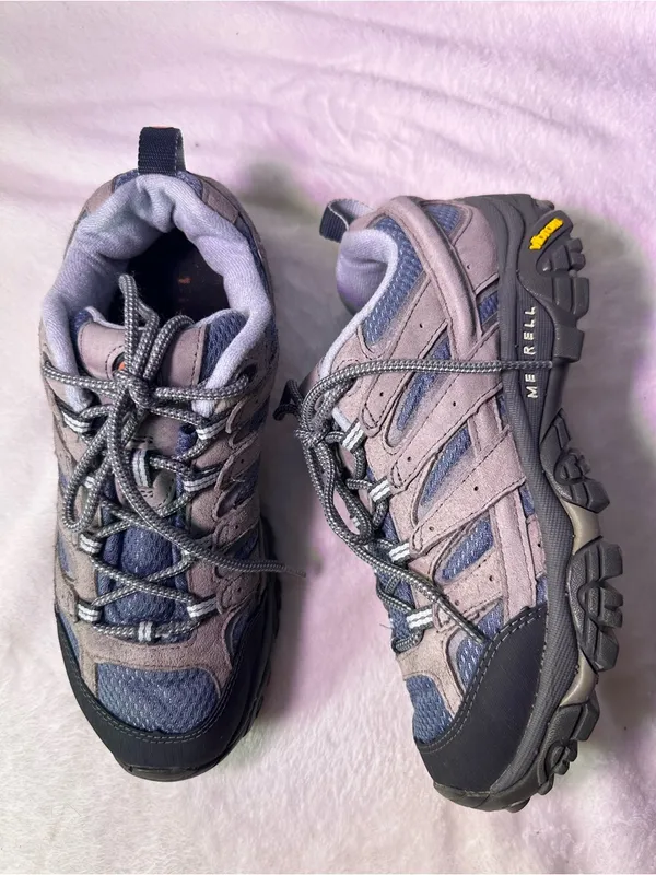 Merrell Gray and Blue Trail Hiking Sneakers - Image 6
