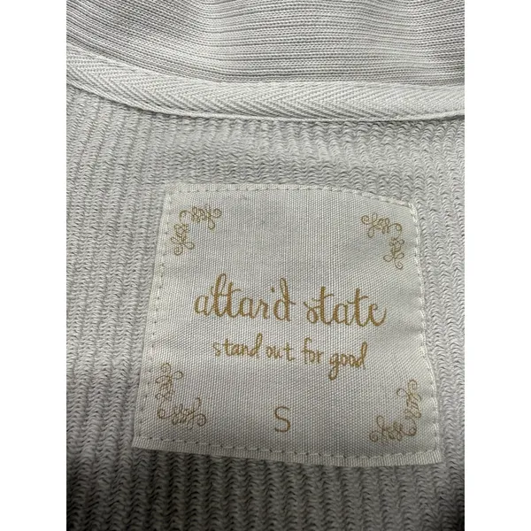 Altar'd State Shacket Corduroy Top Small Oversized Snap Pockets Ivory Cream - Image 3