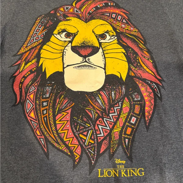 Disney The Lion King Charcoal Tee with Yellow and Orange Accents - Image 4