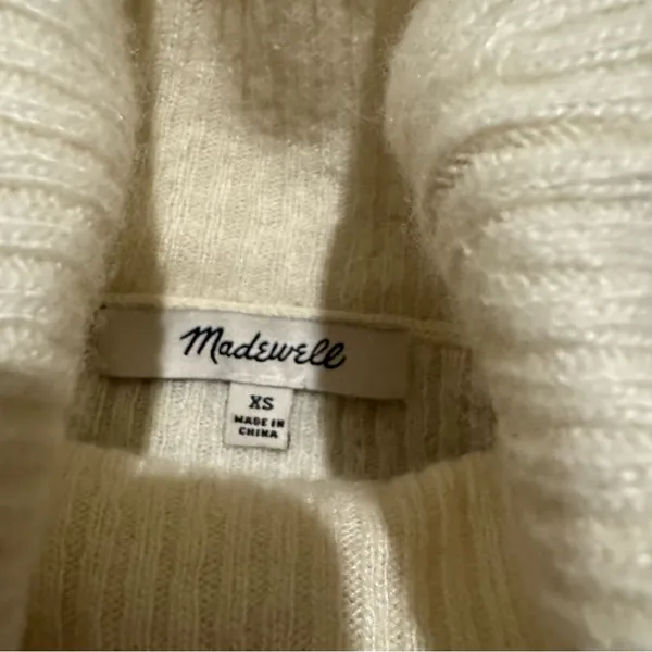 Madewell Cream Merino Wool & Alpaca Blend Turtleneck Sweater - Image 4
